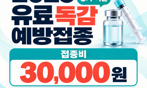 2026년 유료 독감 예방접종 안내｜접종비 30,000원
